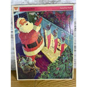 Vintage 1971 Whitman No. 4528 Frame Tray Puzzle Santa Claus Filling Stockings